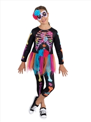 Buy Skeleton Girl Neon Costume - Size 6-8 Yrs