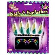 Buy Mardi Gras Nails And Lashes Set