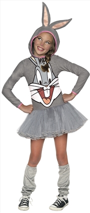 Buy Bugs Bunny Girls Hooded Costume - Size L