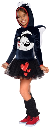 Buy Pepe Le Pew Girls Hooded Costume - Size M