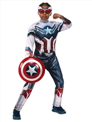 Buy Captain America Deluxe Faws Costume - Size 3-5