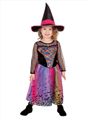 Buy Rainbow Colour Magic Witch Deluxe Costume - Size L