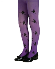 Buy Glitter Witch Tights Purple - Size S