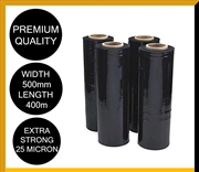 Buy Moofer Premium Pallet Stretch Wrap 500mm x 300m x 25um Black (4 Packs)