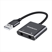 Buy Simplecom CA152 USB to 3.5mm Audio and Microphone Sound Card Adapter for TRS or TRRS Headset with Mi