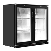 Buy Devanti Bar Fridge 2 Glass Door Commercial Display Freeer Drink Beverage Cooler Black