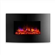 Buy Devanti 2000W Wall Mounted Electric Fireplace Fire Log Wood Heater Realistic Flame