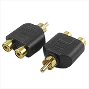 Buy RCA Male to 2X RCA Female Audio Splitter Adapter Connector Coupler