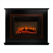 Buy Devanti 2000W Electric Fireplace Mantle Portable Fire Log Wood Heater 3D Flame Effect Black