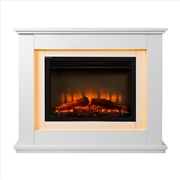 Buy Devanti 2000W Electric Fireplace Mantle Portable Fire Log Wood Heater 3D Flame Effect White