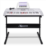 Buy Karrera 61 Keys Electronic LED Keyboard Piano with Stand - Silver