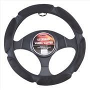 Buy Arizona Steering Wheel Cover With Plush Suede Grips - Black