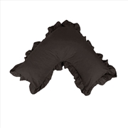 Buy Artex Polyester Cotton V Shape Ruffle Pillowcase Mink