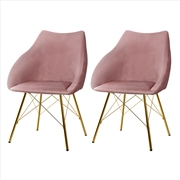Buy Artiss Set of 2 Valisa Dining Chairs Kitchen Chairs Upholstered Velvet Pink