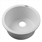 Buy Cefito Stone Kitchen Sink Round 430MM Granite Under/Topmount Basin Bowl Laundry White