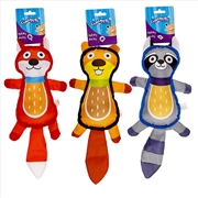 Buy Chompers- Animals Plush dog toys with squeaker FOX/BEAVER/RACCOON  40X16CM-(1pc Random Animal)