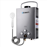 Buy Devanti Outdoor Gas Hot Water Heater Portable Camping Shower 12V Pump Grey