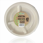 Buy 10 Pck Eco Disposable Party Divided Plate 23cm Biodegradable Sugar Cane