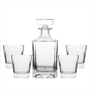 Buy Novare Square Whiskey Decanter Bottle With 4 Whiskey Glasses Set