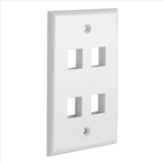 Buy 4 Port QuickPort outlet Wall Plate face plate, four Gang White