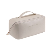 Buy Large Travel Cosmetic Bag Portable Make up Makeup Bag Waterproof PU Leather Storage White