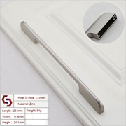 Buy Zinc Kitchen Cabinet Handles Drawer Bar Handle Pull brushed silver color hole to hole size 224mm