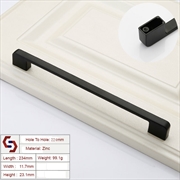 Buy Zinc Kitchen Cabinet Handles Drawer Bar Handle Pull black color hole to hole size 224mm