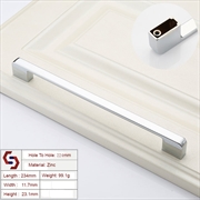 Buy Zinc Kitchen Cabinet Handles Drawer Bar Handle Pull silver color hole to hole size 224mm