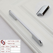 Buy Zinc Kitchen Cabinet Handles Drawer Bar Handle Pull silver color hole to hole size 192mm