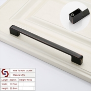 Buy Zinc Kitchen Cabinet Handles Drawer Bar Handle Pull black+copper color hole to hole size 192mm