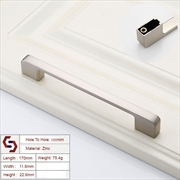 Buy Zinc Kitchen Cabinet Handles Drawer Bar Handle Pull brushed silver color hole to hole size 160mm