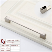 Buy Zinc Kitchen Cabinet Handles Drawer Bar Handle Pull brushed silver color hole to hole size 192mm