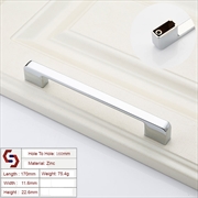 Buy Zinc Kitchen Cabinet Handles Drawer Bar Handle Pull silver color hole to hole size 160mm