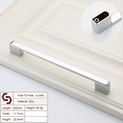 Buy Zinc Kitchen Cabinet Handles Drawer Bar Handle Pull silver color hole to hole size 192mm