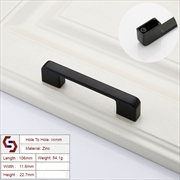 Buy Zinc Kitchen Cabinet Handles Drawer Bar Handle Pull black color hole to hole size 96mm