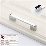 Buy Zinc Kitchen Cabinet Handles Drawer Bar Handle Pull silver color hole to hole size 96mm