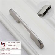 Buy Zinc Kitchen Cabinet Handles Drawer Bar Handle Pull brushed silver color hole to hole size 128mm