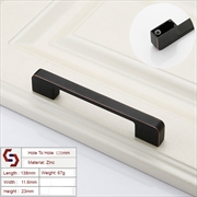 Buy Zinc Kitchen Cabinet Handles Drawer Bar Handle Pull black+copper color hole to hole size 128mm