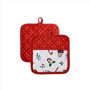 Buy Ladelle Joyful Red Set of 2 Pot Holders 21 x 21 cm