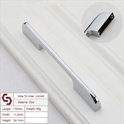 Buy Zinc Kitchen Cabinet Handles Drawer Bar Handle Pull silver color hole to hole size 160mm