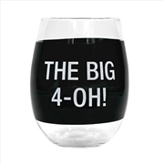 Buy Wine Glass - The Big 4-Oh! (Black)