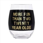 Buy Wine Glass - Two Twenty Year Olds (Black)