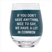 Buy Wine Glass - A Lot In Common (Green)