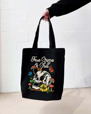 Buy True Crime And Chill Tote Bag - Black