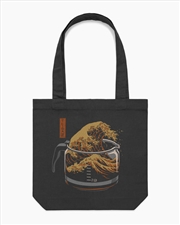 Buy The Great Wave Of Coffee Tote Bag - Black