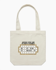 Buy Would You Like To Buy A Vowel Tote Bag - Natural