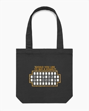Buy Would You Like To Buy A Vowel Tote Bag - Black