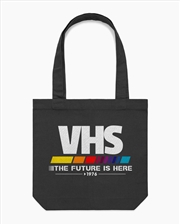 Buy Vhs The Future Is Now Tote Bag - Black