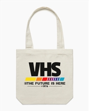 Buy Vhs The Future Is Now Tote Bag - Natural