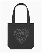 Buy Wool Heart Cats Tote Bag - Black